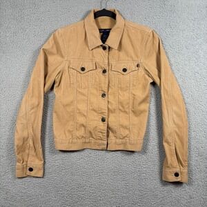 Y2K Abercrombie Fitch Trucker Corduroy Button Up Jacket Women's Size Small Tan